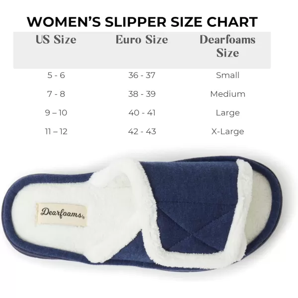 Dearfoams Women's Adjustable Indoor/Outdoor Machine Washable Memory Foam Slide Slipper