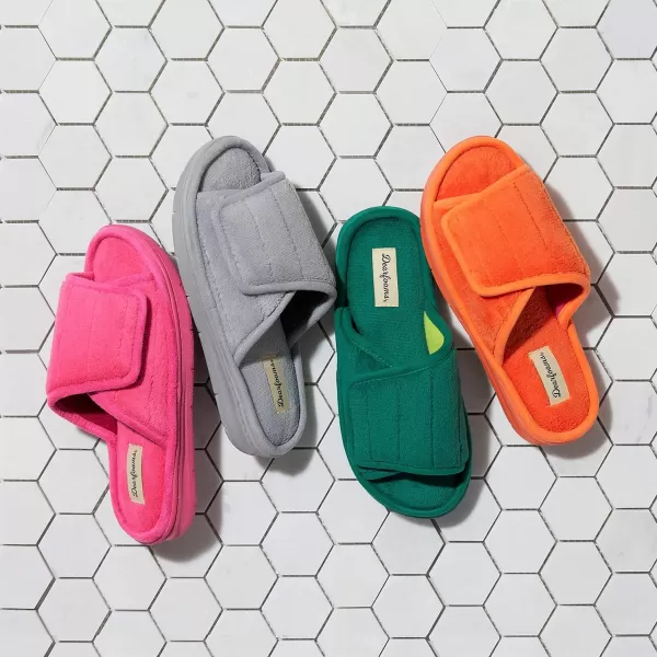 Dearfoams Women's Adjustable Indoor/Outdoor Machine Washable Memory Foam Slide Slipper