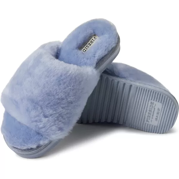 Dearfoams Women's Fireside Cairns Shearling Easy on/Off Slide Sandal Slipper