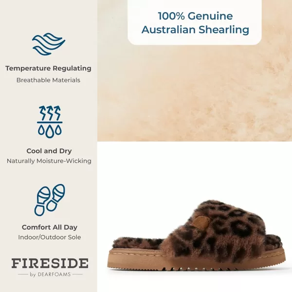 Dearfoams Women's Fireside Cairns Shearling Easy on/Off Slide Sandal Slipper