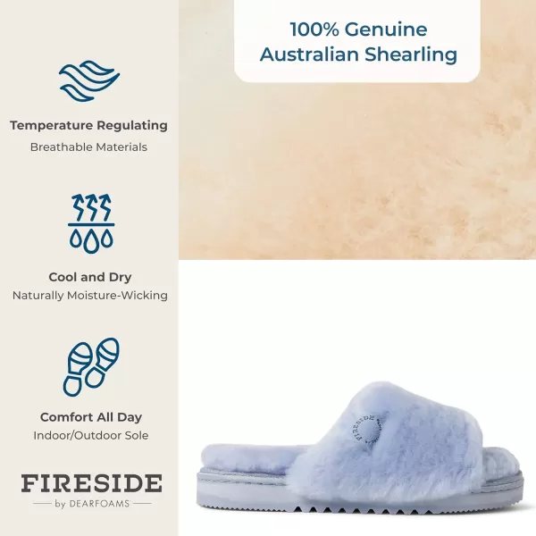 Dearfoams Women's Fireside Cairns Shearling Easy on/Off Slide Sandal Slipper