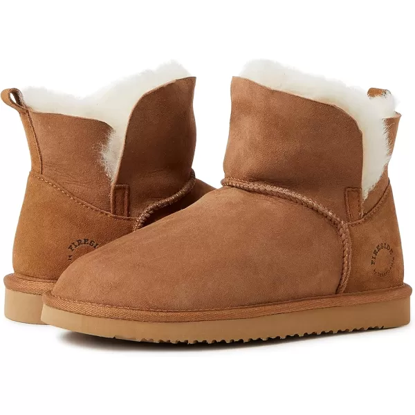 Dearfoams Women's Fireside Shearling Water Resistant Indoor/Outdoor Foldover Boot Slipper