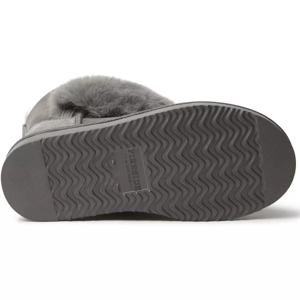 Dearfoams Women's Fireside Shearling Water Resistant Indoor/Outdoor Foldover Boot Slipper
