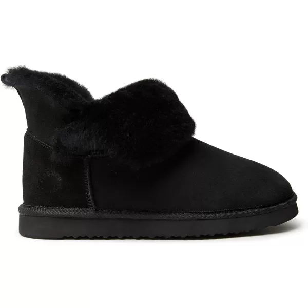 Dearfoams Women's Fireside Shearling Water Resistant Indoor/Outdoor Foldover Boot Slipper