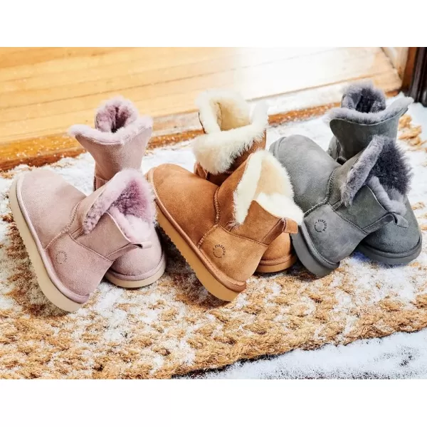 Dearfoams Women's Fireside Shearling Water Resistant Indoor/Outdoor Foldover Boot Slipper