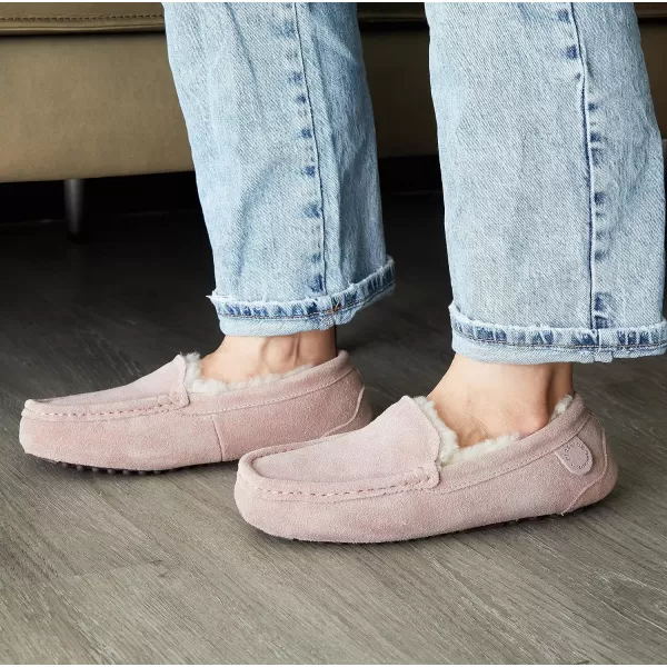 Dearfoams Women's Fireside Water Resistant Mel Shearling Moccasin Slipper