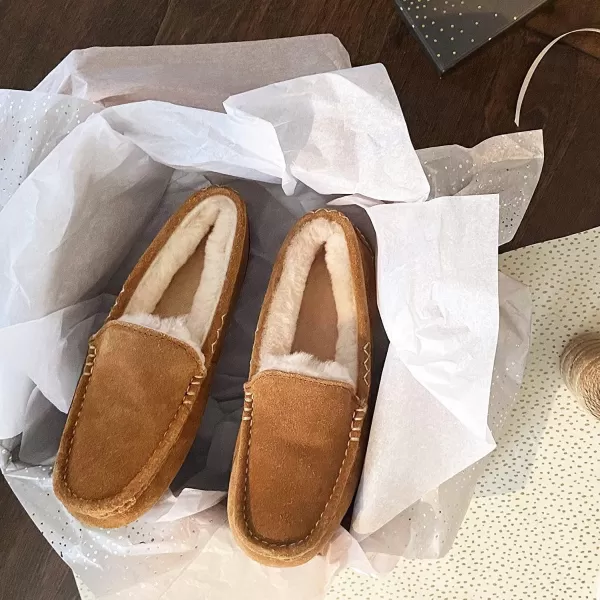 Dearfoams Women's Fireside Water Resistant Mel Shearling Moccasin Slipper