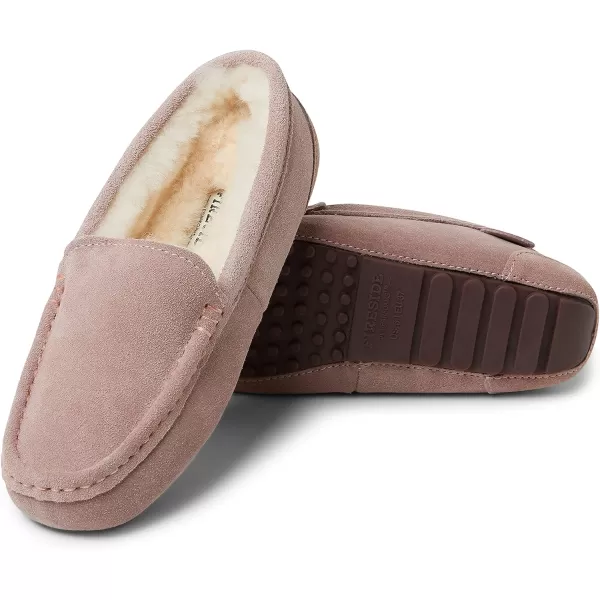 Dearfoams Women's Fireside Water Resistant Mel Shearling Moccasin Slipper