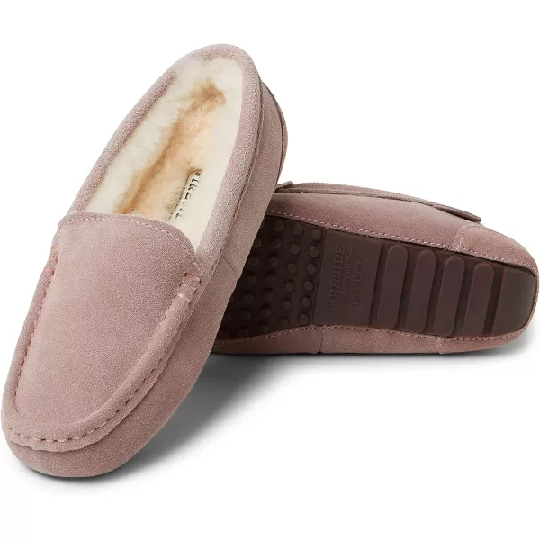 Dearfoams Women's Fireside Water Resistant Mel Shearling Moccasin Slipper