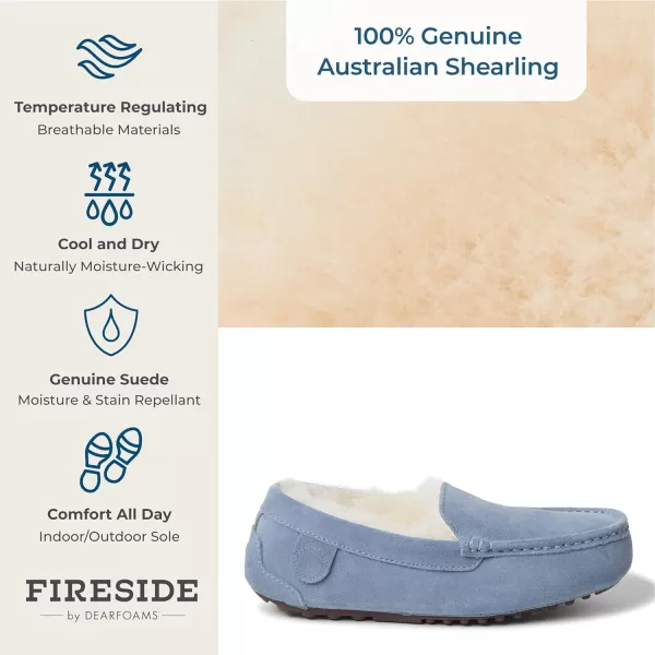 Dearfoams Women's Fireside Water Resistant Mel Shearling Moccasin Slipper