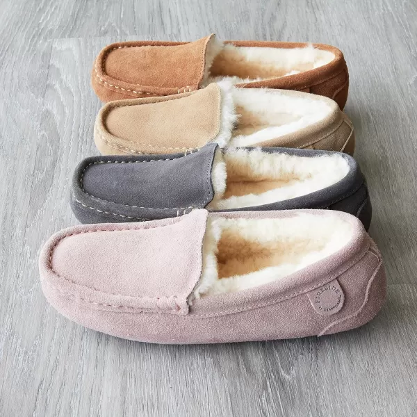 Dearfoams Women's Fireside Water Resistant Mel Shearling Moccasin Slipper