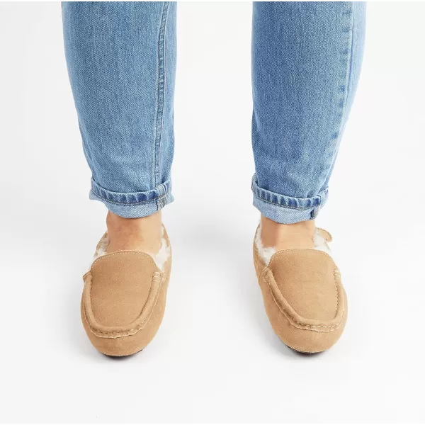 Dearfoams Women's Fireside Water Resistant Mel Shearling Moccasin Slipper