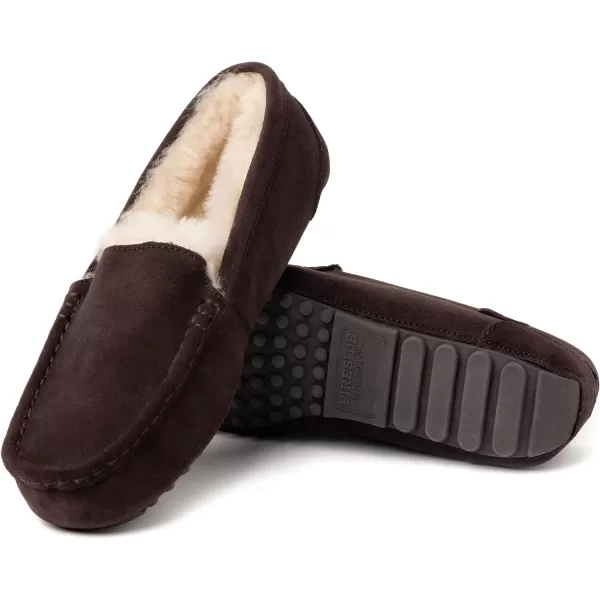 Dearfoams Women's Fireside Water Resistant Mel Shearling Moccasin Slipper