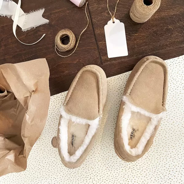 Dearfoams Women's Fireside Water Resistant Mel Shearling Moccasin Slipper