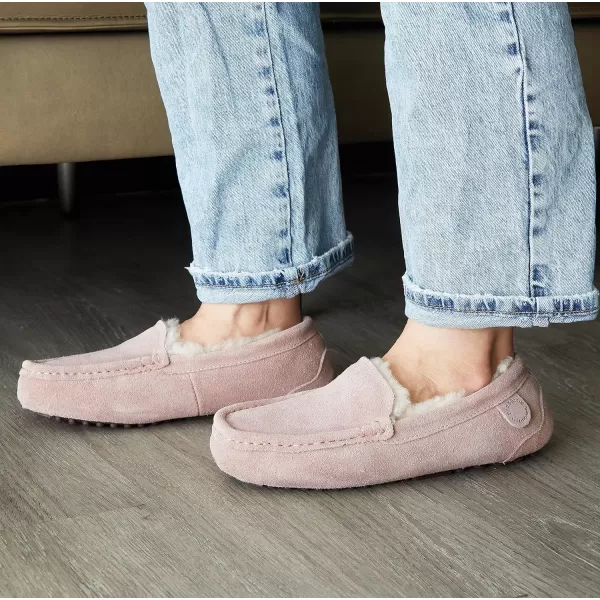Dearfoams Women's Fireside Water Resistant Mel Shearling Moccasin Slipper
