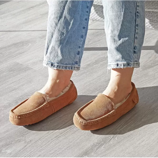 Dearfoams Women's Fireside Water Resistant Mel Shearling Moccasin Slipper