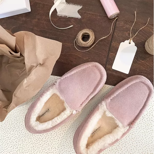 Dearfoams Women's Fireside Water Resistant Mel Shearling Moccasin Slipper