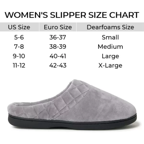 Dearfoams Women's Indoor/Outdoor Memory Foam Darcy Microfiber Velour Clog, Wide Widths Slipper