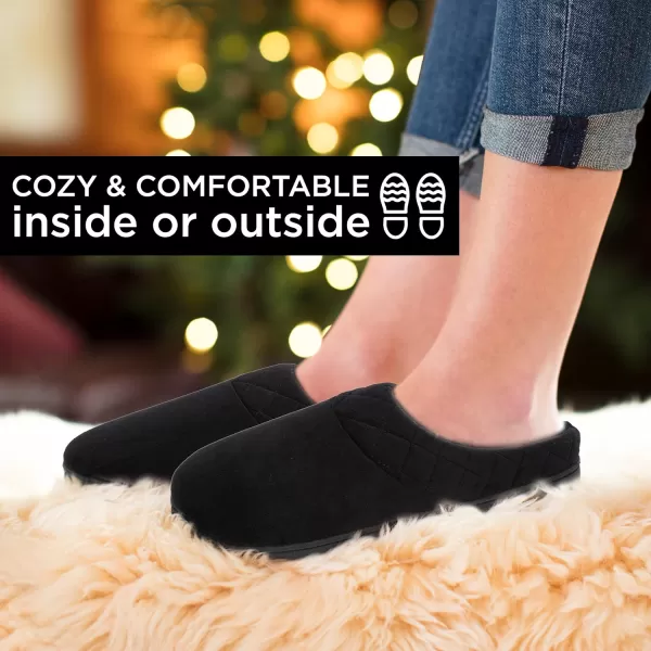 Dearfoams Women's Indoor/Outdoor Memory Foam Darcy Microfiber Velour Clog, Wide Widths Slipper