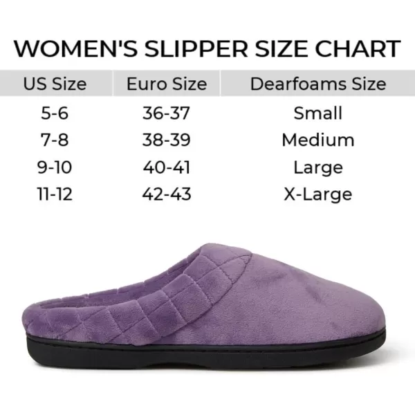 Dearfoams Women's Indoor/Outdoor Memory Foam Darcy Microfiber Velour Clog, Wide Widths Slipper