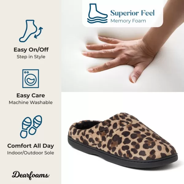 Dearfoams Women's Indoor/Outdoor Memory Foam Darcy Microfiber Velour Clog, Wide Widths Slipper