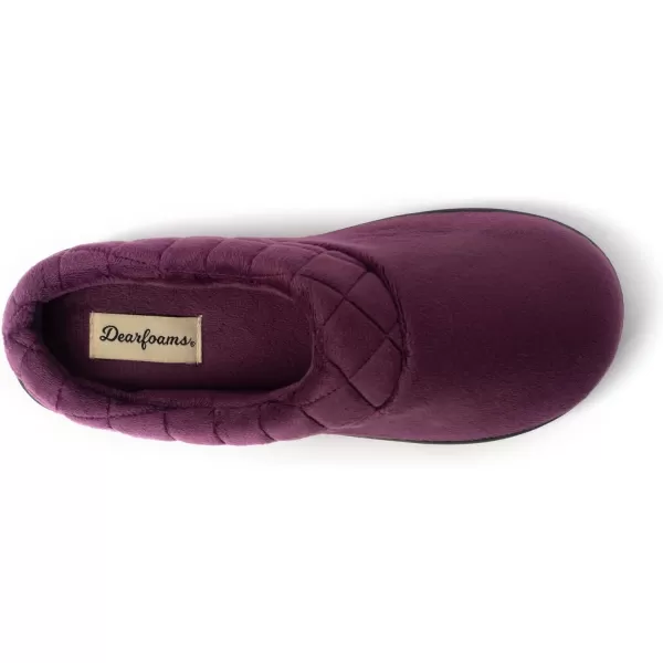 Dearfoams Women's Indoor/Outdoor Memory Foam Darcy Microfiber Velour Clog, Wide Widths Slipper