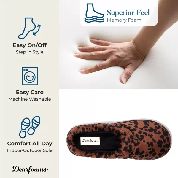 Dearfoams Women's Indoor/Outdoor Memory Foam Darcy Microfiber Velour Clog, Wide Widths Slipper