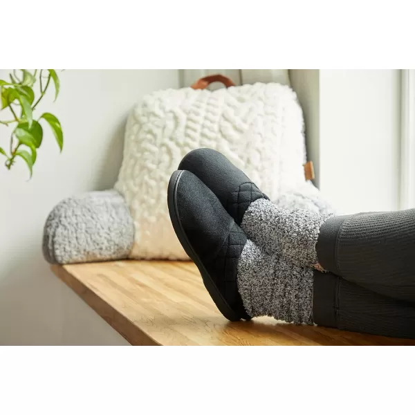 Dearfoams Women's Indoor/Outdoor Memory Foam Darcy Microfiber Velour Clog, Wide Widths Slipper