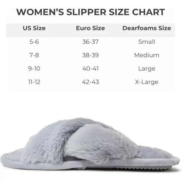 Dearfoams Women's Jessica faux faux fur Cross Band Slide Slipper
