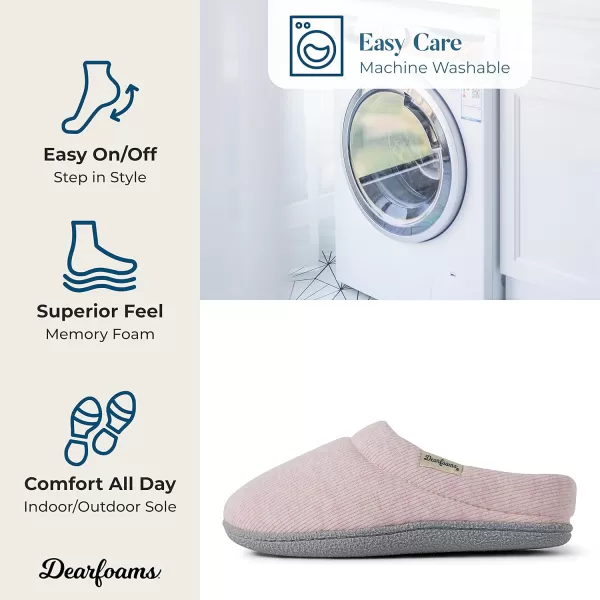 Dearfoams Women's Lacey Machine Washable Memory Foam Comfort Easy on/Off Clog Slipper
