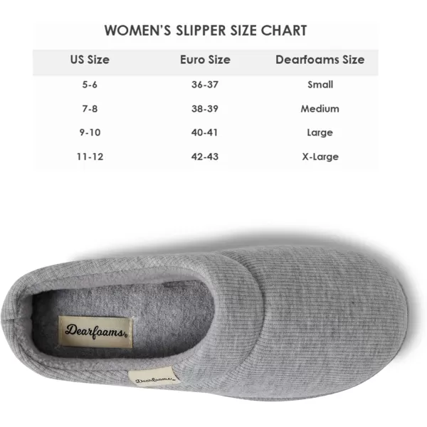 Dearfoams Women's Lacey Machine Washable Memory Foam Comfort Easy on/Off Clog Slipper