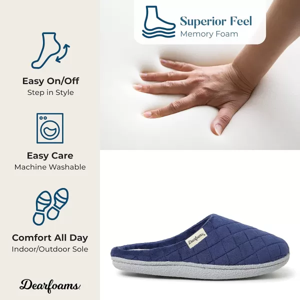 Dearfoams Women's Lacey Machine Washable Memory Foam Comfort Easy on/Off Clog Slipper