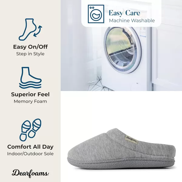 Dearfoams Women's Lacey Machine Washable Memory Foam Comfort Easy on/Off Clog Slipper
