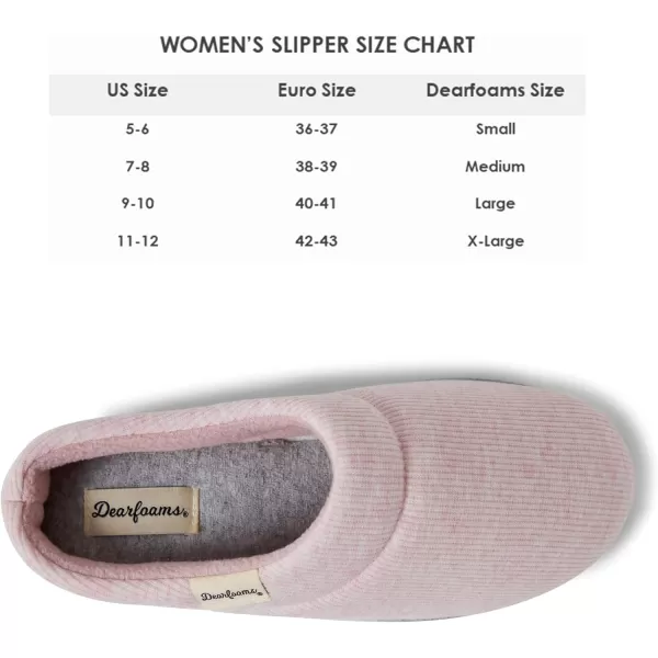 Dearfoams Women's Lacey Machine Washable Memory Foam Comfort Easy on/Off Clog Slipper