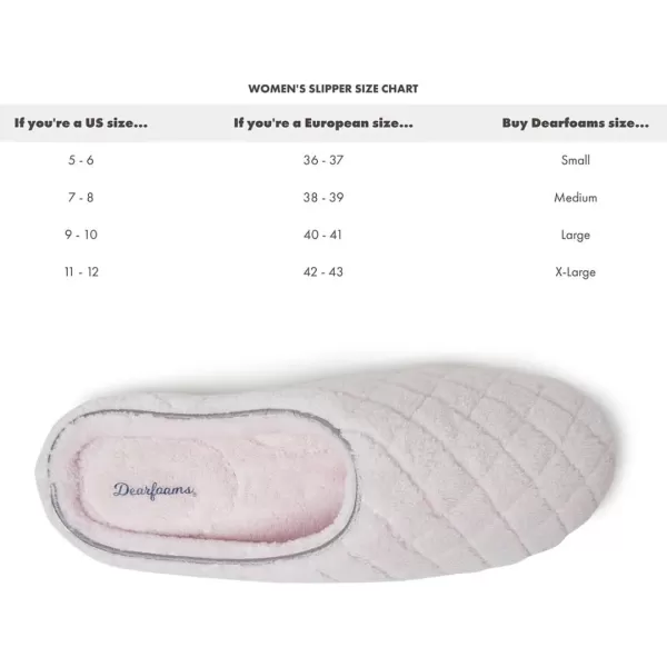 Dearfoams Women's Leslie Washable Memory Foam Terry Clog with Wide Widths Slippers