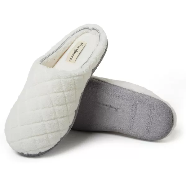 Dearfoams Women's Leslie Washable Memory Foam Terry Clog with Wide Widths Slippers