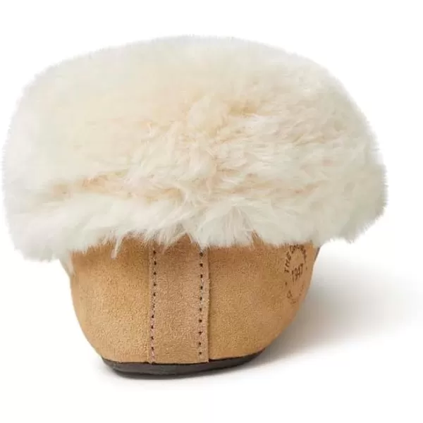 Dearfoams Women's Suede Foldover Bootie Slipper with Tie