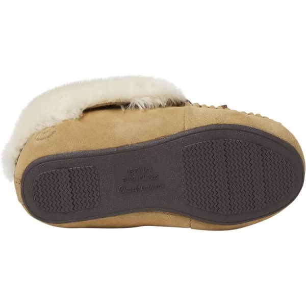 Dearfoams Women's Suede Foldover Bootie Slipper with Tie