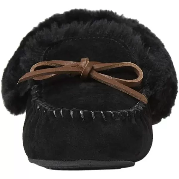 Dearfoams Women's Suede Foldover Bootie Slipper with Tie