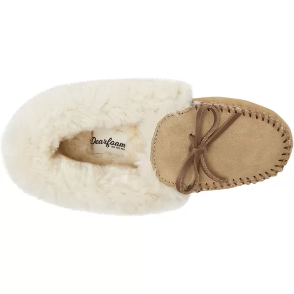 Dearfoams Women's Suede Foldover Bootie Slipper with Tie