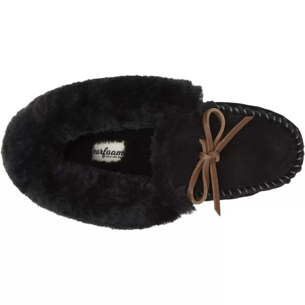Dearfoams Women's Suede Foldover Bootie Slipper with Tie