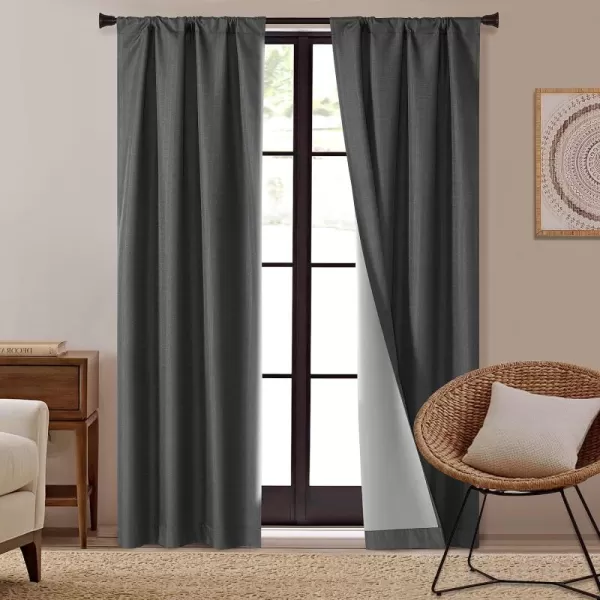 Dearfoams Energy Efficient Total Blackout Curtain Window Panel Set of 2, 37" x 95" Navy