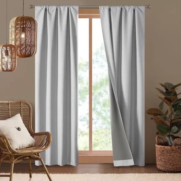 Dearfoams Energy Efficient Total Blackout Curtain Window Panel Set of 2, 37" x 95" Navy