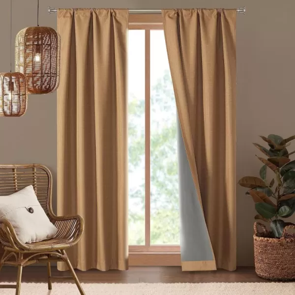 Dearfoams Energy Efficient Total Blackout Curtain Window Panel Set of 2, 37" x 95" Navy