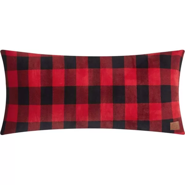 Dearfoams Grey and White Check Plaid Full Body Pillow,Royal Plush with Sherpa Reverse Fabric,48"x20" Long Pillow