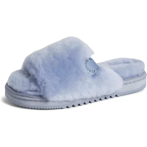 Dearfoams Women's Fireside Cairns Shearling Easy on/Off Slide Sandal Slipper