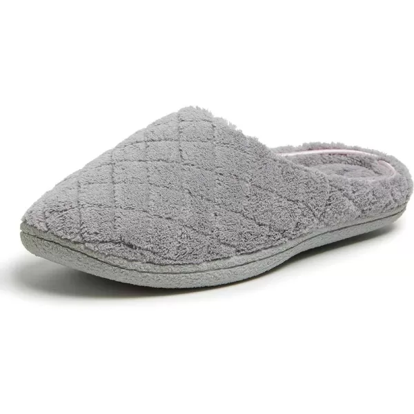 Dearfoams Women's Leslie Washable Memory Foam Terry Clog with Wide Widths Slippers