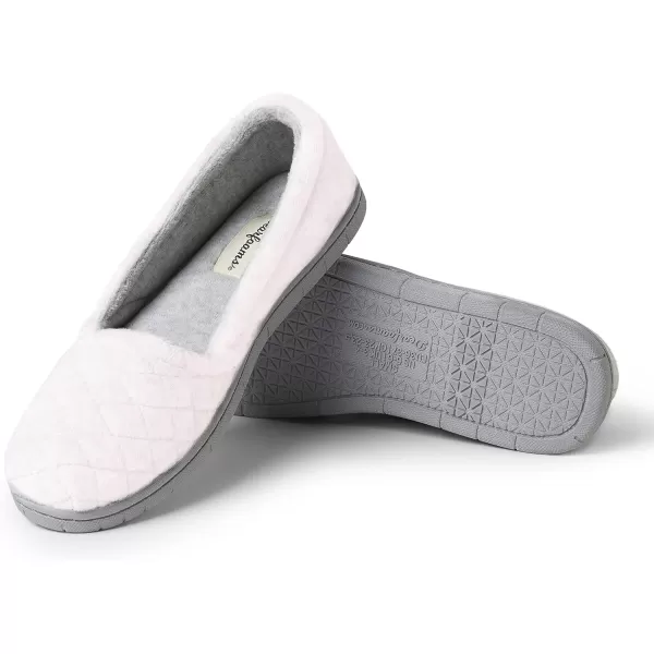 Dearfoams Women's Katie Velour Secure-fit Closed Back Memory Foam Comfort Slip on Loafer with Rubber Sole Slipper