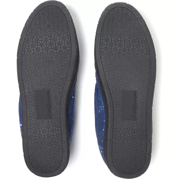 Dearfoams Women's Katie Velour Secure-fit Closed Back Memory Foam Comfort Slip on Loafer with Rubber Sole Slipper