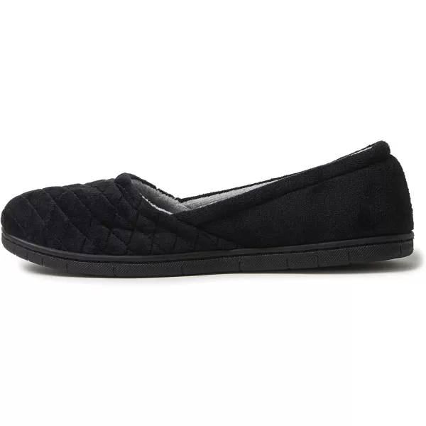 Dearfoams Women's Katie Velour Secure-fit Closed Back Memory Foam Comfort Slip on Loafer with Rubber Sole Slipper